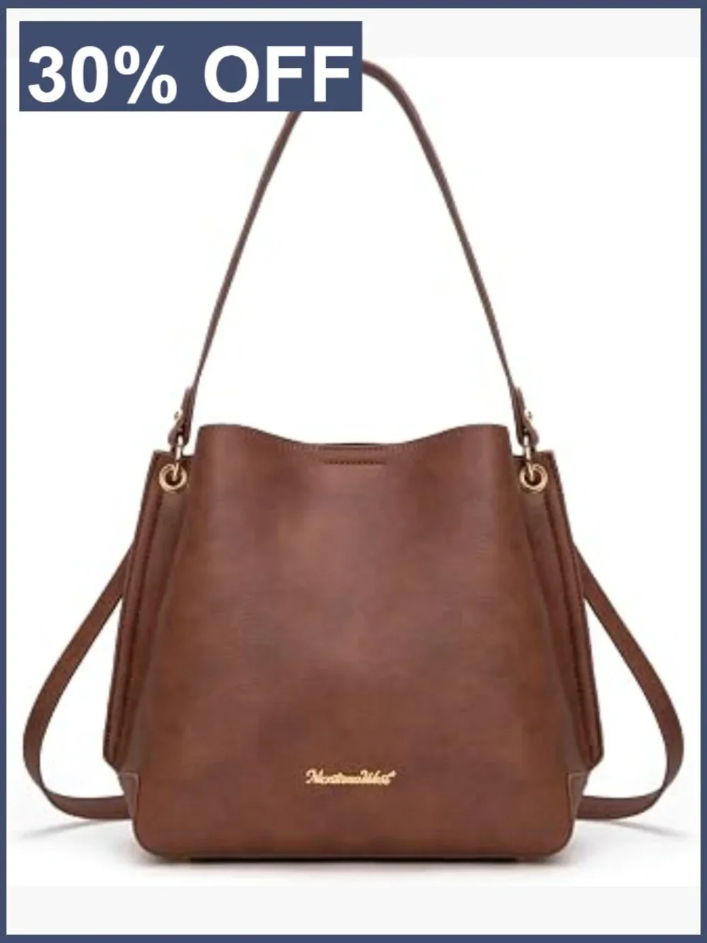 Medium Hobo Bag for Women, 3 Compartments, Shoulder Purse, PU Leather,
